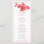 Menu Bougainvillea rouge rose mariage (Devant)