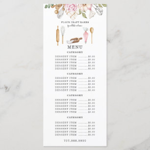 Menu Boulangerie boulangerie Boulangerie Aquarelle Outi