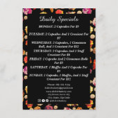 Menu Boulangerie Colorée Cute, Chef, Traiteur, Pâtisser (Dos)