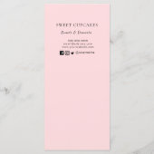 Menu Boulangerie rose de mélange de gâteaux (Dos)