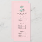 Menu Boulangerie rose de mélange de gâteaux (Devant / Derrière)