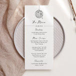 Menu Boule Disco Minimale | Mariage noir et blanc<br><div class="desc">Ces cartes de menu mariage en noir et blanc à la fois élégantes et tendance présentent un style moderne et minimaliste,  avec écriture manuscrite et texte classique. Une boule de disco dessinée à la main et rétro est présentée dans une illustration fantaisiste.</div>