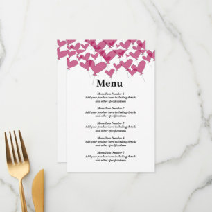 Menu Bouquet de ballons en forme de cœur rouge unique m