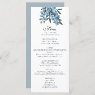 Menu Bouquet de Delphinium Floral Bleu