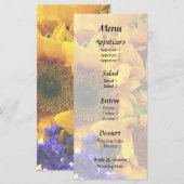 Menu Bouquet de Tournesols et Statice Violette (Devant / Derrière)