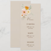 Menu bouquet délicat Baptême (Devant / Derrière)