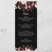 Menu Bouquet Mariage Bourgogne et rose (Devant)