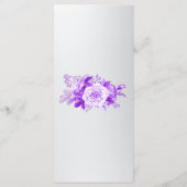 Menu Bouquet rose violet Mariage d'argent brillant (Dos)