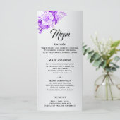Menu Bouquet rose violet Mariage d'argent brillant (Debout devant)