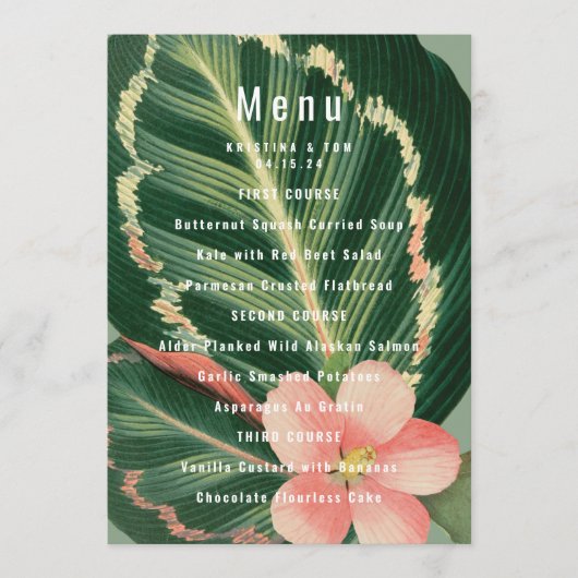 Menu Bouquet Tropical (Devant)