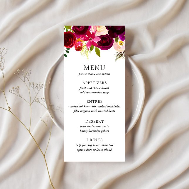 Menu Bourgogne & Blush Wedding (Creator heeft geüpload)