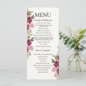 Menu Bourgogne & Floral Blush Mariage (Debout devant)