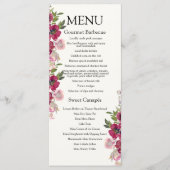 Menu Bourgogne & Floral Blush Mariage (Devant)