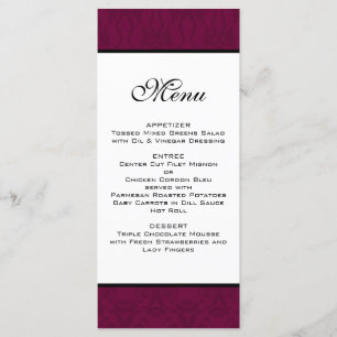 Menu Bourgogne Mariage damassé