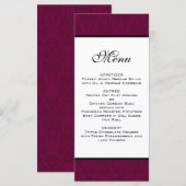 Menu Bourgogne Mariage damassé (Devant / Derrière)