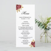 Menu Bourgogne Or Élégantes Florales Moderne Simple (Debout devant)