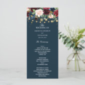 Menu Bourgogne rustique, fleurs et lumières bleues et r (Debout devant)