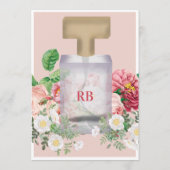 Menu Bouteille de parfum rose pâle Fête des mariées flo (Dos)