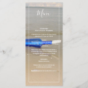 Menu Bouteille Sur Mariage De Sable De Plage