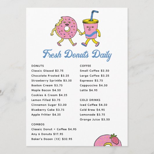 Menu Boutique de café excentrique & Café de beignets | (Devant)