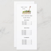 Menu Boutique de salades et sandwichs Tarifs (Devant / Derrière)