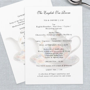 Menu Boutique traditionnelle de salon de thé anglais Th