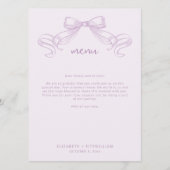 Menu Bow à croquis romantique | Note de remerciement de (Devant)