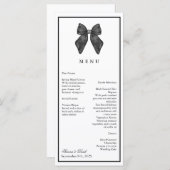 Menu Bow classique noir et blanc Mariage (Devant / Derrière)