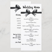 Menu Bow noir et blanc | Mariage élégant | Monochrome (Devant / Derrière)