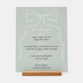 Menu Bow Sage Green Mariage Bar Drink (Recto)