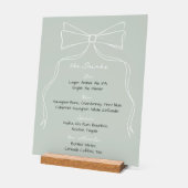 Menu Bow Sage Green Mariage Bar Drink (Angle)