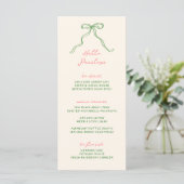 Menu Bow Whimsical Personnalisable manuscrit (Debout devant)