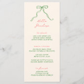 Menu Bow Whimsical Personnalisable manuscrit (Devant)