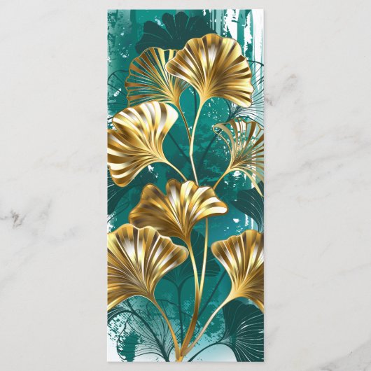 Menu Branche avec Feuilles d'or Ginko Biloba (Devant)