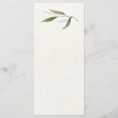 Menu Branche de olivier verte aquarelle moderne (Dos)