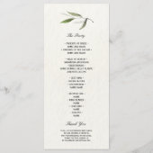 Menu Branche d'olive verte aquarelle moderne (Dos)