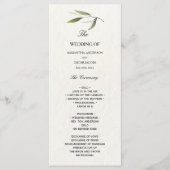 Menu Branche d'olive verte aquarelle moderne (Devant)