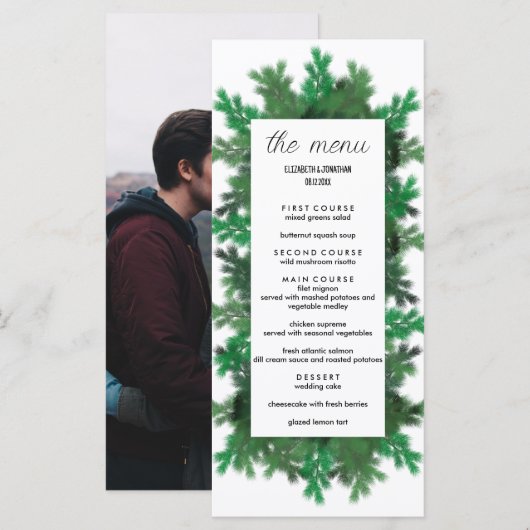 Menu Branches de l'arbre d'hiver Mariage photo (Devant / Derrière)