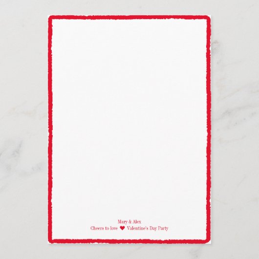 Menu Bravo pour aimer Simple Minimal Red Heart Script (Dos)