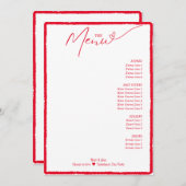 Menu Bravo pour aimer Simple Minimal Red Heart Script (Devant / Derrière)