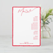 Menu Bravo pour aimer Simple Minimal Red Heart Script (Debout devant)
