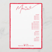 Menu Bravo pour aimer Simple Minimal Red Heart Script (Devant)