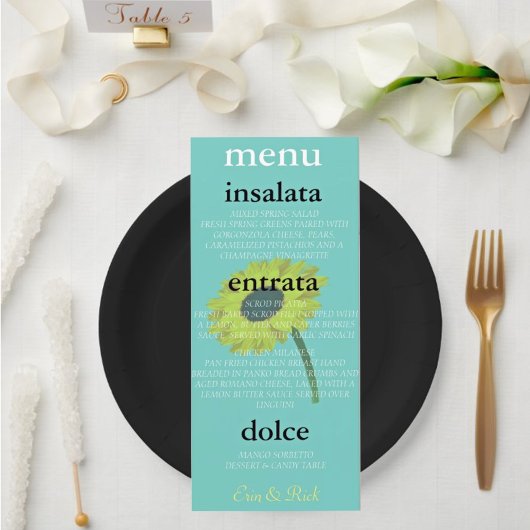 Menu BRIDE & CO Mariée d'automne Sunflower Douche Party