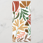 Menu Bright Boho Terracotta Abstrait Mariage floral (Dos)