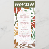 Menu Bright Boho Terracotta Abstrait Mariage floral (Devant)