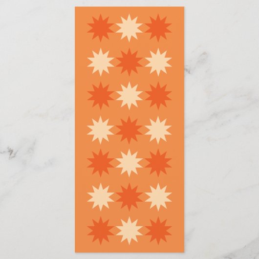 Menu Bright Orange Retro Mariage d'été (Dos)