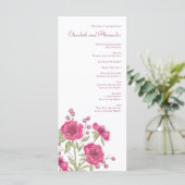 Menu Bright Pink Rose Wedding Programs (Debout devant)