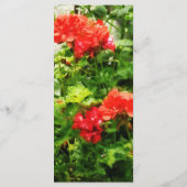 Menu Bright Red Geraniums Weddenschap (Achterkant)