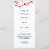 Menu Bright roze Cherry Blossom Weddenschap (Voorkant)
