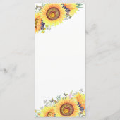 Menu Bright Yellow Sunflower Weddenschap (Achterkant)